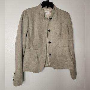 Banana Republic Beige Wool Blend Chevron Jacket/ Blazer
